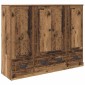 vidaXL Highboard 3 τμχ. Παλιό Ξύλο 132 x 35,5 x 103,5 εκ.