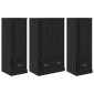 vidaXL Highboard 3 τμχ. Μαύρη Οξυά 132 x 35,5 x 103,5 εκ.