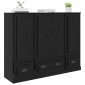 vidaXL Highboard 3 τμχ. Μαύρη Οξυά 132 x 35,5 x 103,5 εκ.