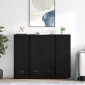 vidaXL Highboard 3 τμχ. Μαύρη Οξυά 132 x 35,5 x 103,5 εκ.
