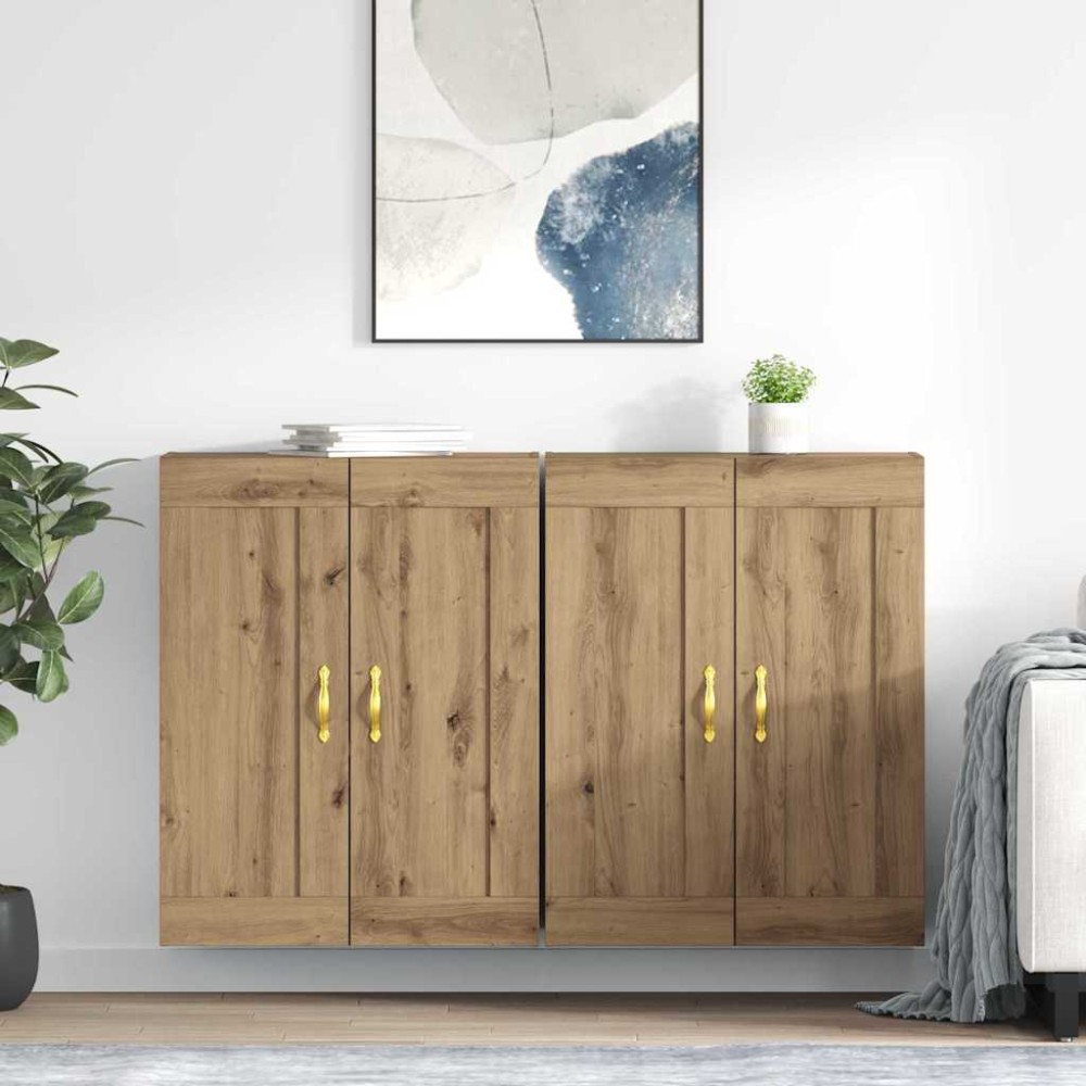 vidaXL Ντουλάπα τοίχου 2 τμχ. Artisan Oak 69,5 x 34 x 90 εκ.