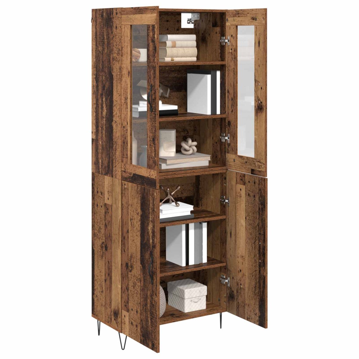 vidaXL Highboard Παλιό Ξύλο 69,5 x 34 x 90 εκ. Επεξεργασμένο Ξύλο