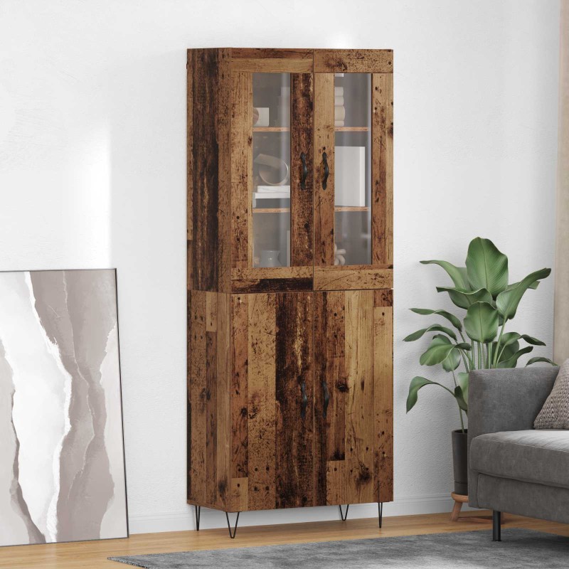 vidaXL Highboard Παλιό Ξύλο 69,5 x 34 x 90 εκ. Επεξεργασμένο Ξύλο