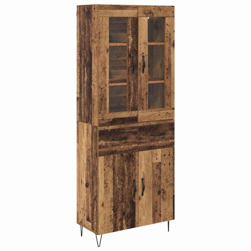 vidaXL Highboard Παλιό Ξύλο 69,5 x 34 x 90 εκ. Επεξεργασμένο Ξύλο