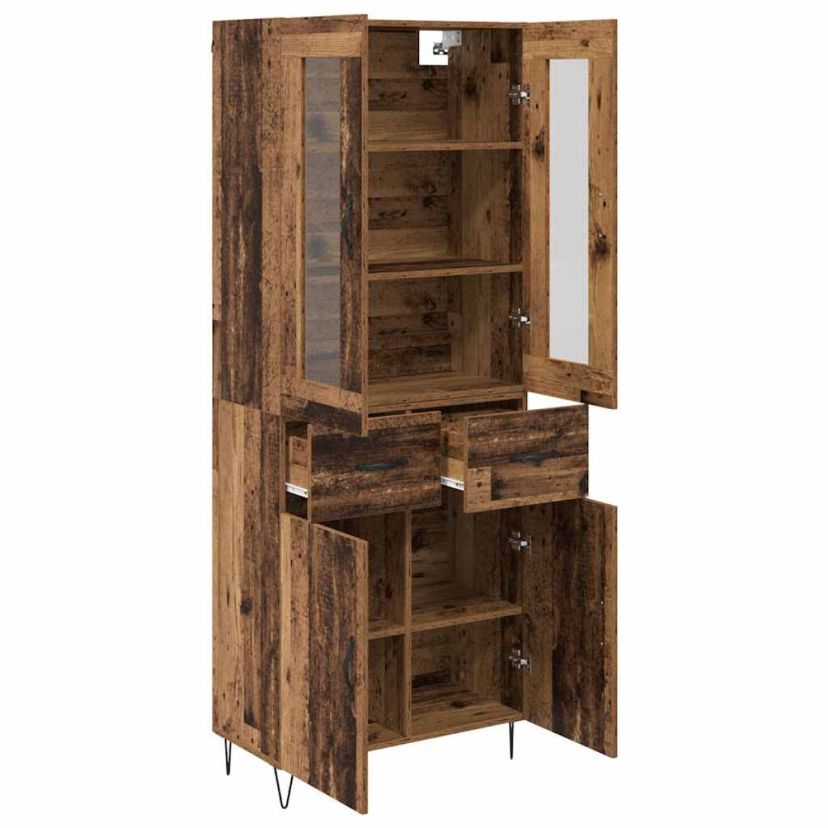 vidaXL Highboard Παλιό Ξύλο 69,5 x 34 x 90 εκ. Επεξεργασμένο Ξύλο