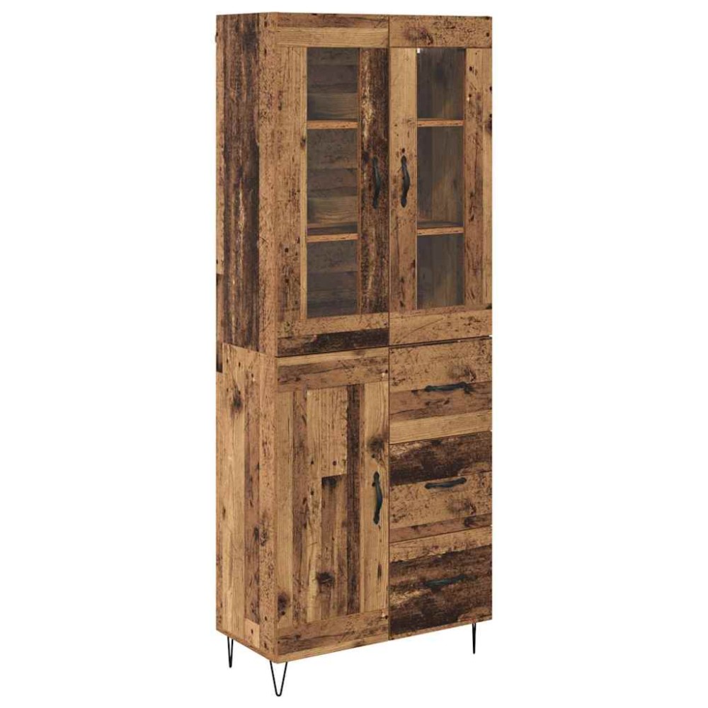 vidaXL Highboard Παλιό Ξύλο 69,5 x 34 x 90 εκ. Επεξεργασμένο Ξύλο