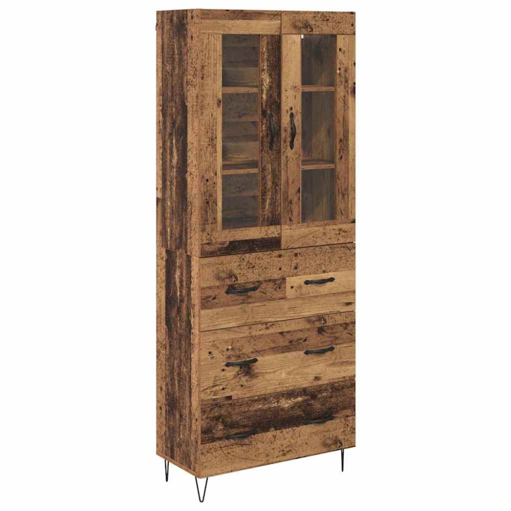 vidaXL Highboard Παλιό Ξύλο 69,5 x 34 x 90 εκ. Επεξεργασμένο Ξύλο