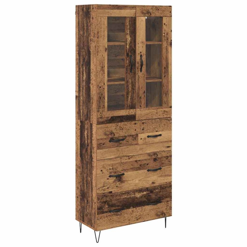 vidaXL Highboard Παλιό Ξύλο 69,5 x 34 x 90 εκ. Επεξεργασμένο Ξύλο