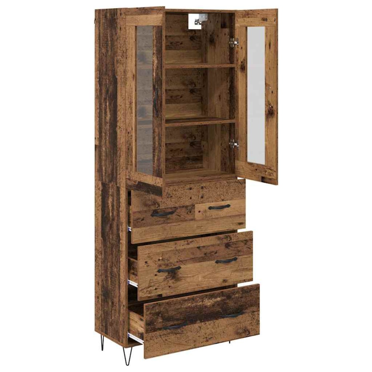 vidaXL Highboard Παλιό Ξύλο 69,5 x 34 x 90 εκ. Επεξεργασμένο Ξύλο