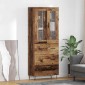 vidaXL Highboard Παλιό Ξύλο 69,5 x 34 x 90 εκ. Επεξεργασμένο Ξύλο