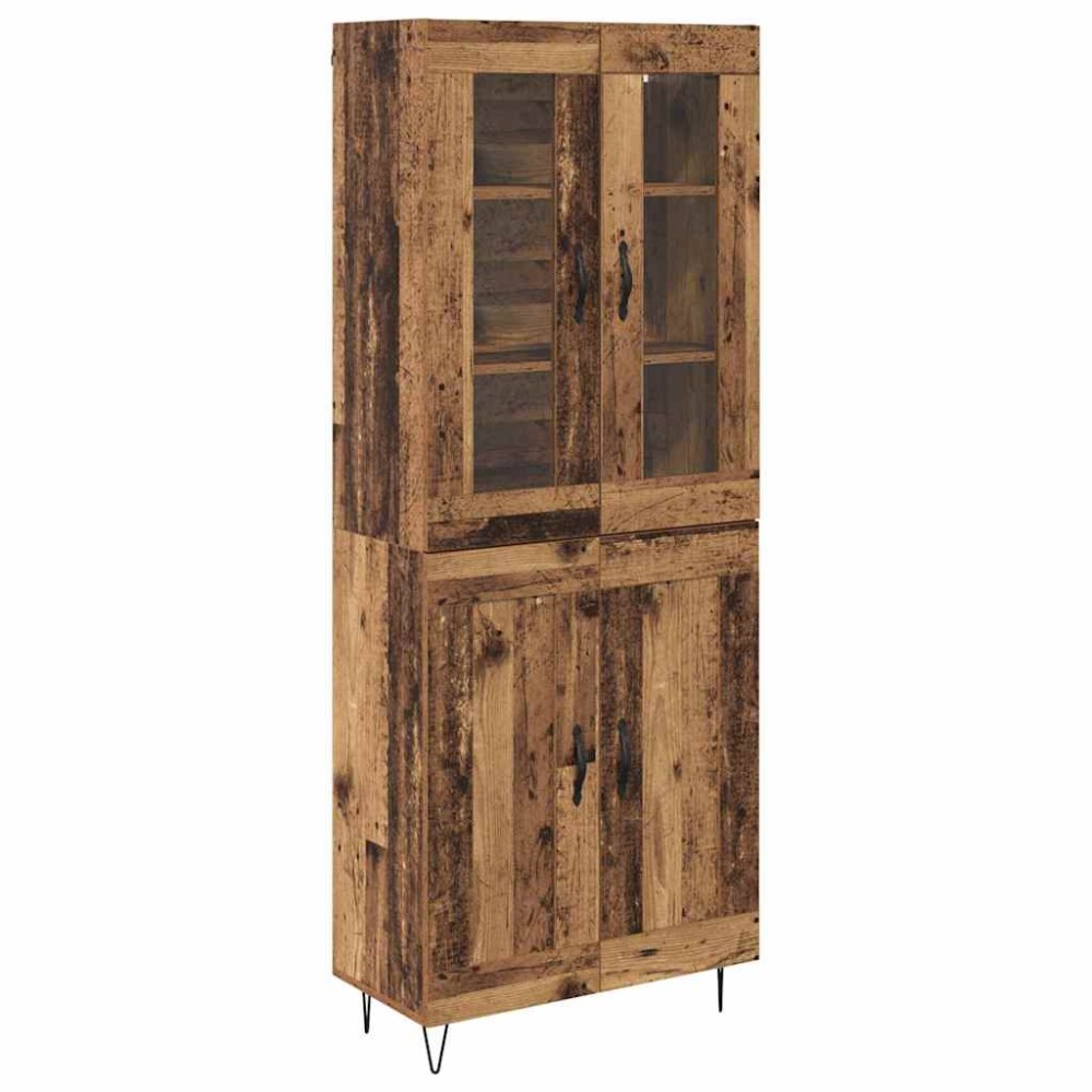vidaXL Highboard Παλιό Ξύλο 69,5 x 34 x 90 εκ. Επεξεργασμένο Ξύλο