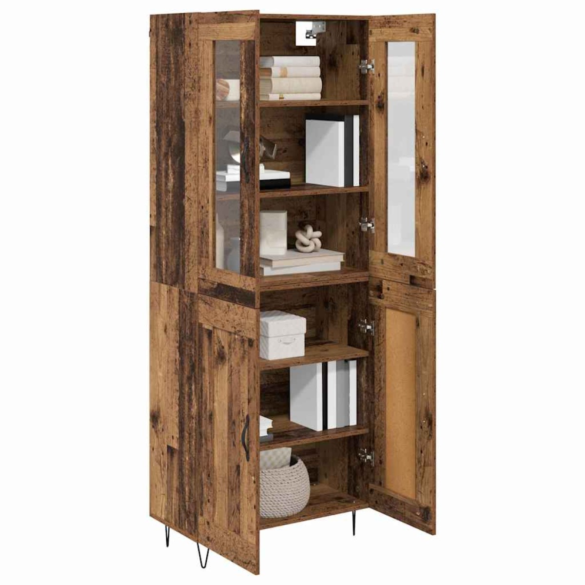 vidaXL Highboard Παλιό Ξύλο 69,5 x 34 x 90 εκ. Επεξεργασμένο Ξύλο