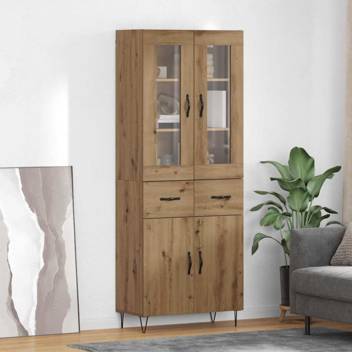 vidaXL Highboard Artisan Oak 69,5 x 34 x 90 εκ. Επεξεργασμένο Ξύλο