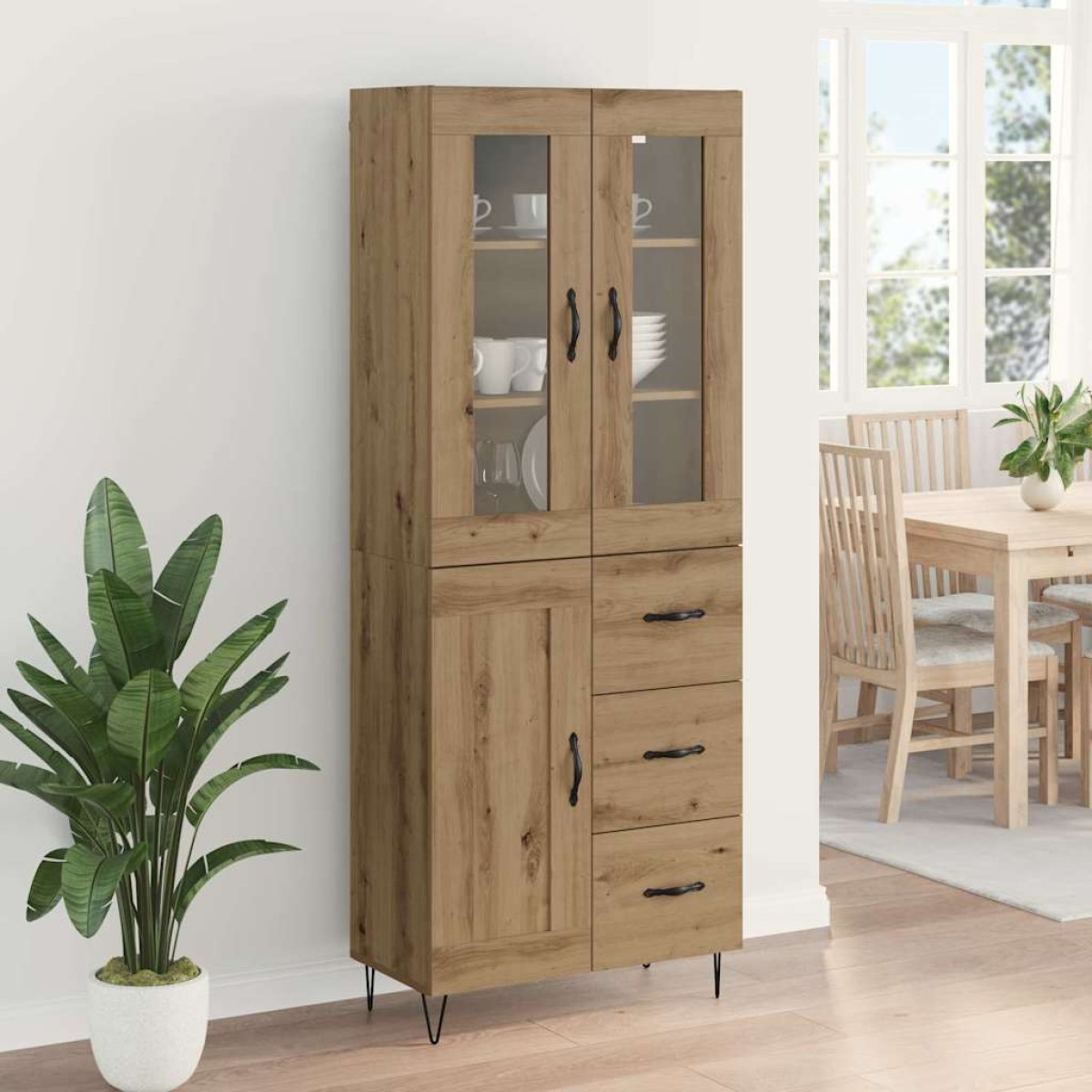 vidaXL Highboard Artisan Oak 69,5 x 34 x 90 εκ. Επεξεργασμένο Ξύλο