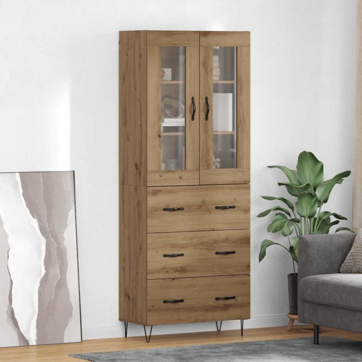 vidaXL Highboard Artisan Oak 69,5 x 34 x 90 εκ. Επεξεργασμένο Ξύλο