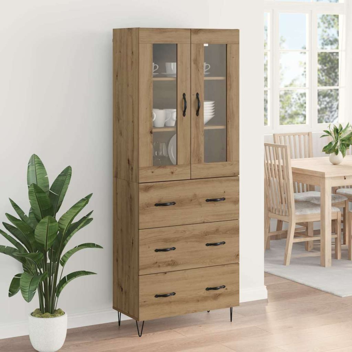 vidaXL Highboard Artisan Oak 69,5 x 34 x 90 εκ. Επεξεργασμένο Ξύλο