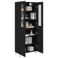 vidaXL Highboard Λευκός και Μαύρος Δρυς 69,5 x 34 x 180 εκ.