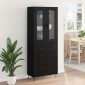 vidaXL Highboard Μαύρη Οξυά 69,5 x 34 x 90 εκ. Επεξεργασμένο Ξύλο