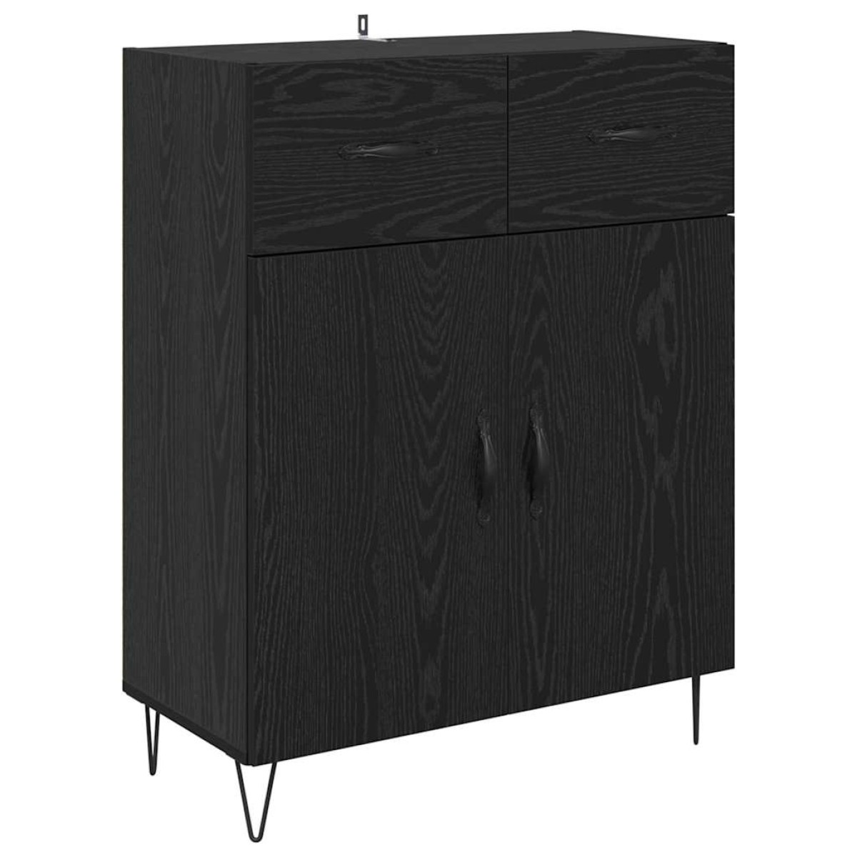 vidaXL Highboard Μαύρη Οξυά 69,5 x 34 x 90 εκ. Επεξεργασμένο Ξύλο