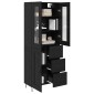 vidaXL Highboard Μαύρη Οξυά 69,5 x 34 x 90 εκ. Επεξεργασμένο Ξύλο