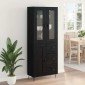 vidaXL Highboard Μαύρη Οξυά 69,5 x 34 x 90 εκ. Επεξεργασμένο Ξύλο