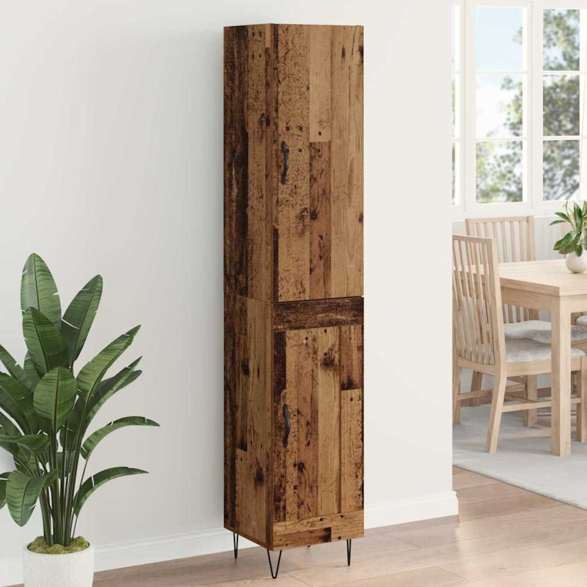 vidaXL Highboard Παλιό Ξύλο 34,5 x 34 x 90 εκ. Επεξεργασμένο Ξύλο