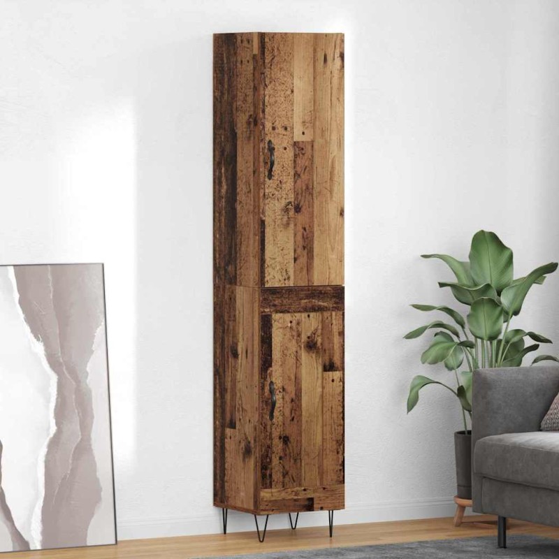 vidaXL Highboard Παλιό Ξύλο 34,5 x 34 x 90 εκ. Επεξεργασμένο Ξύλο
