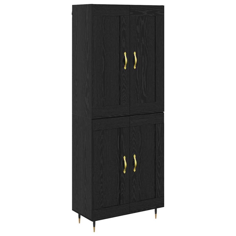 vidaXL Highboard Μαύρη Οξυά 69,5 x 34 x 90 εκ. Επεξεργασμένο Ξύλο