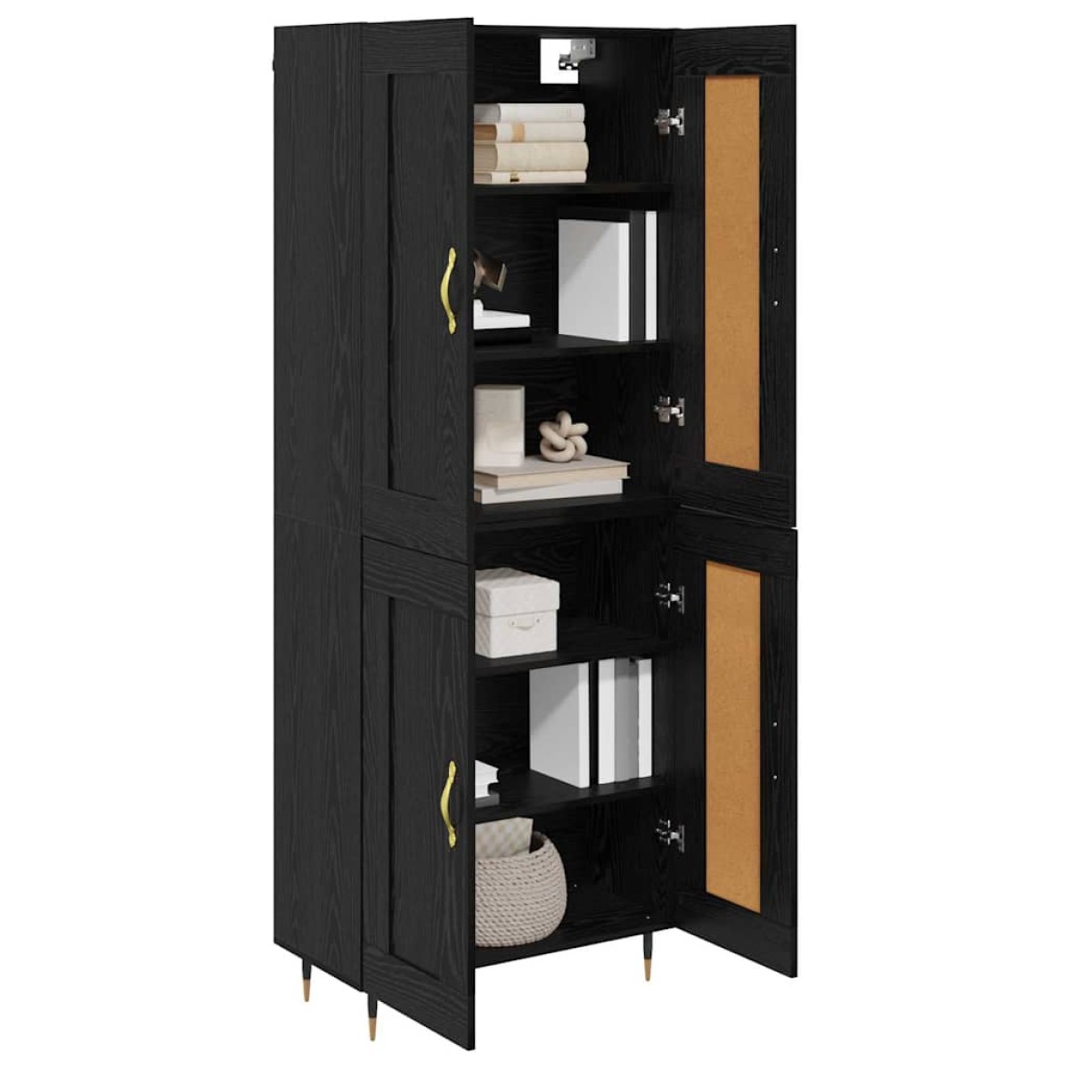 vidaXL Highboard Μαύρη Οξυά 69,5 x 34 x 90 εκ. Επεξεργασμένο Ξύλο