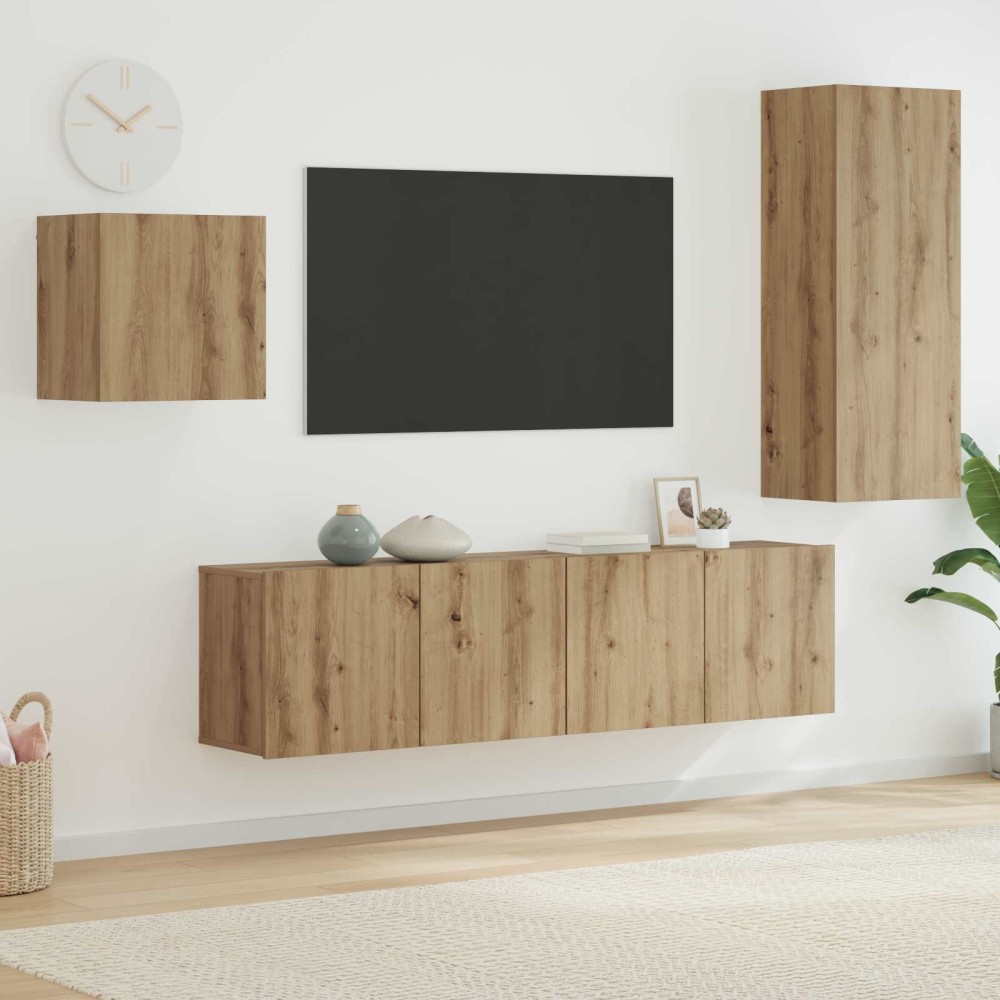 vidaXL Ντουλάπι TV 4 τμχ. Artisan Oak Επεξεργασμένο Ξύλο