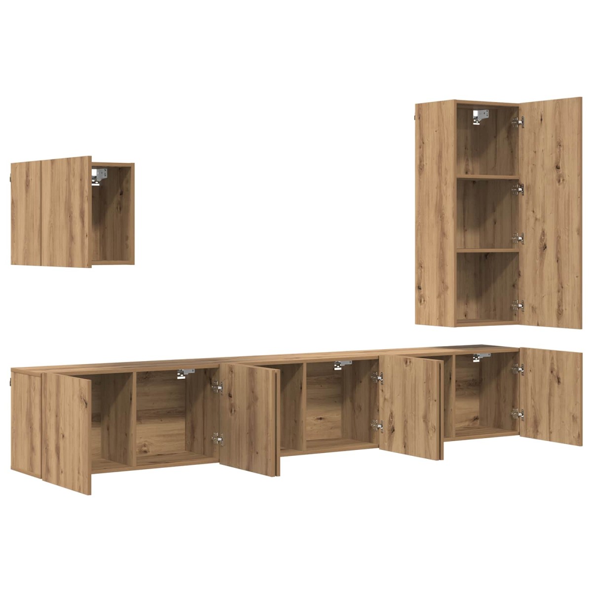 vidaXL Μονάδα Τοίχου Τηλεόρασης 5 τμχ. Artisan Oak Επεξεργασμένο Ξύλο