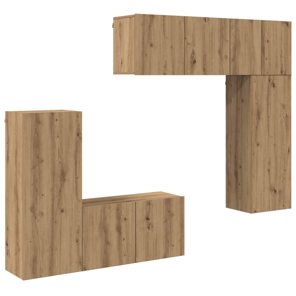 vidaXL Μονάδα Τοίχου Τηλεόρασης 5 τμχ. Artisan Oak Επεξεργασμένο Ξύλο