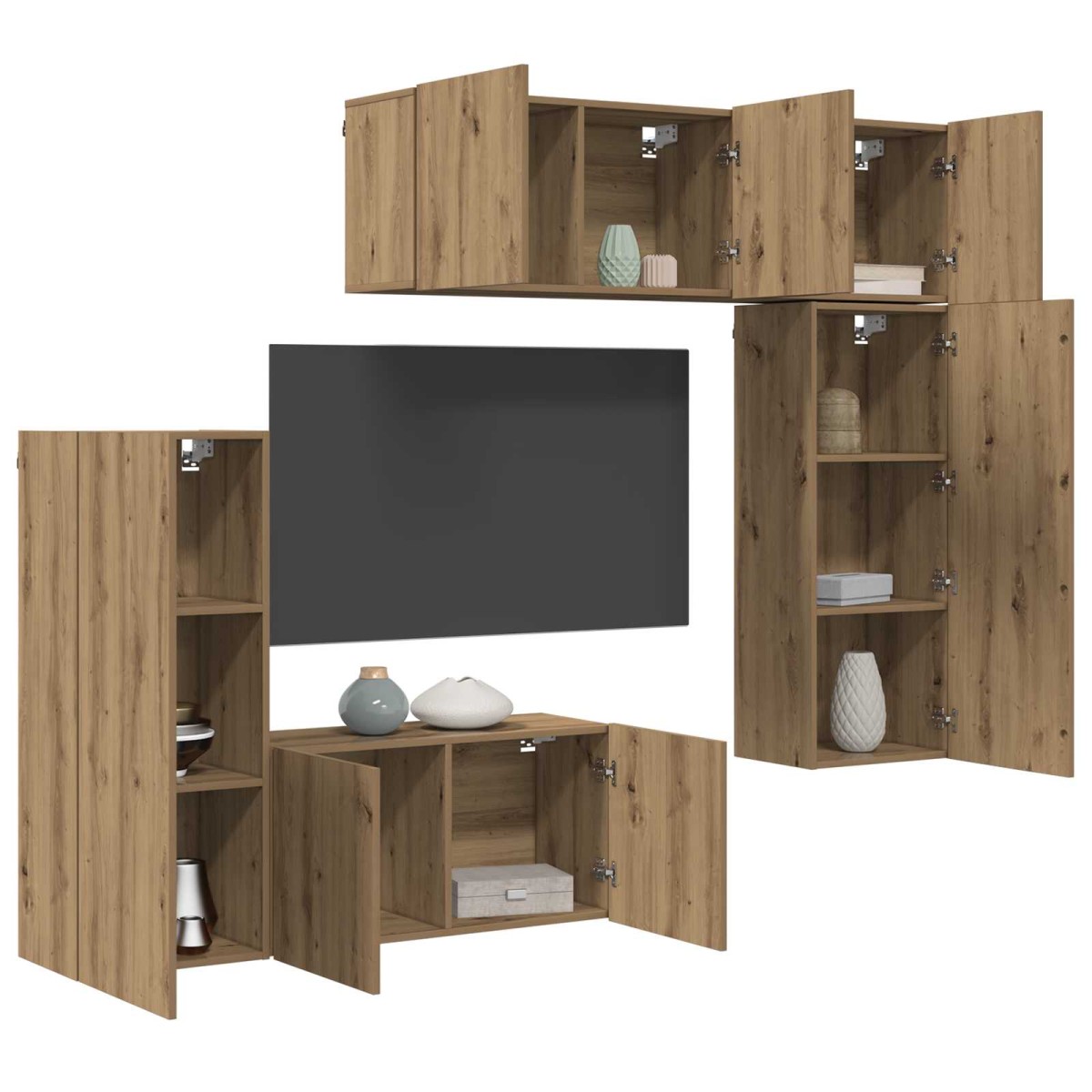 vidaXL Μονάδα Τοίχου Τηλεόρασης 5 τμχ. Artisan Oak Επεξεργασμένο Ξύλο