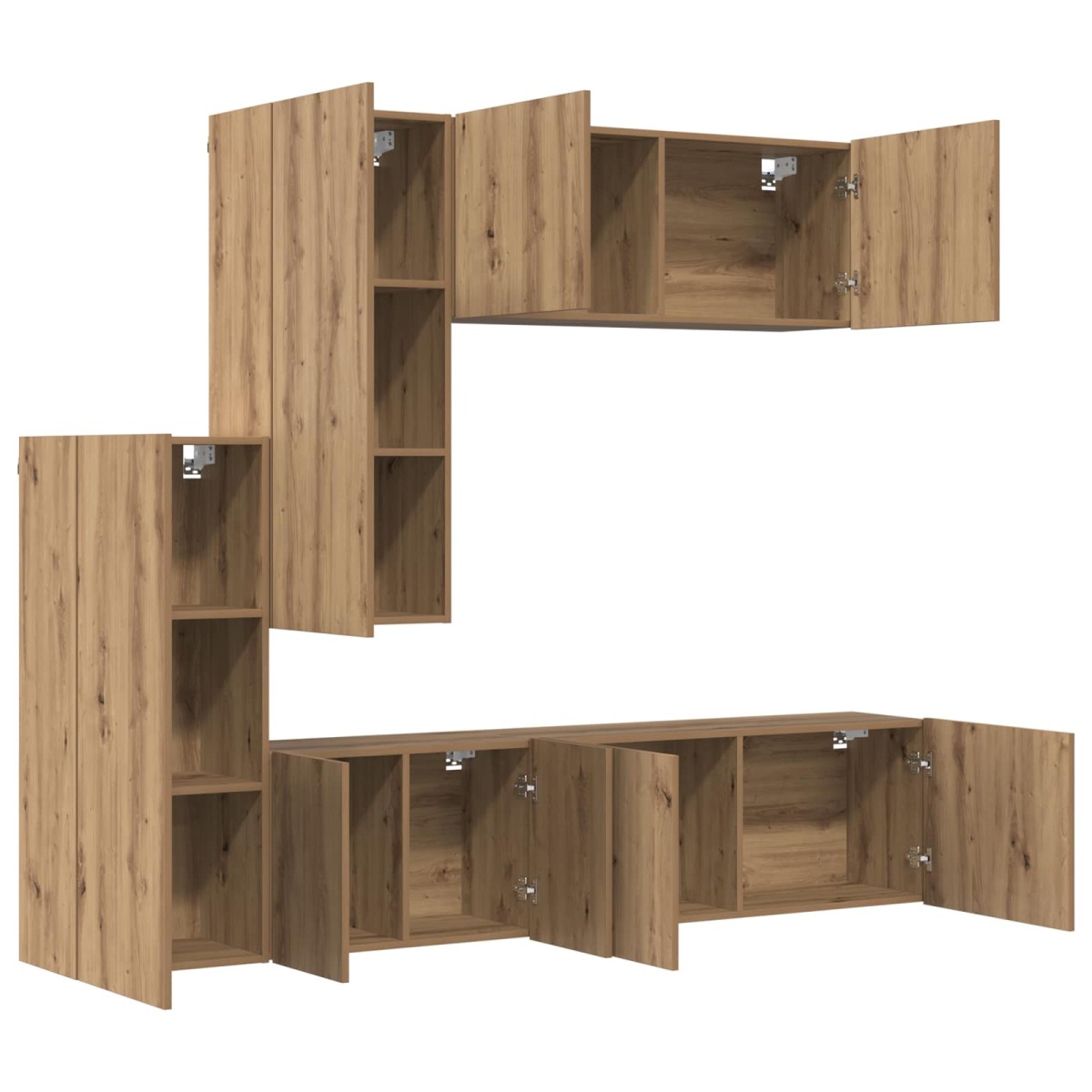 vidaXL Μονάδα Τοίχου Τηλεόρασης 5 τμχ. Artisan Oak Επεξεργασμένο Ξύλο