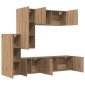 vidaXL Μονάδα Τοίχου Τηλεόρασης 5 τμχ. Artisan Oak Επεξεργασμένο Ξύλο