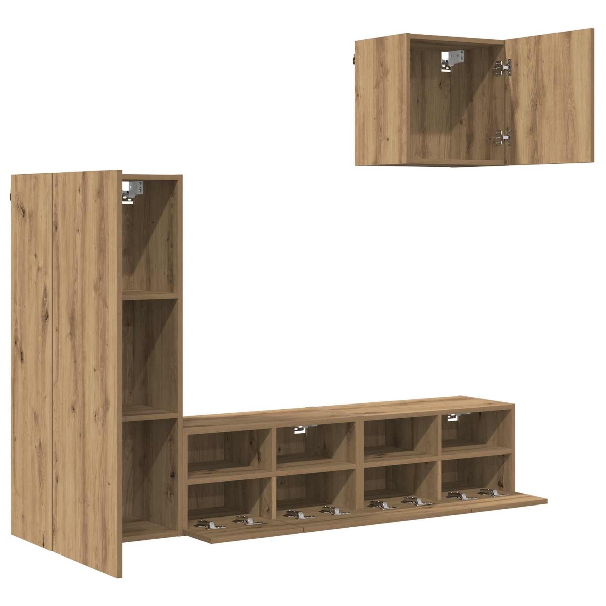 vidaXL Μονάδες Τοίχου Τηλεόρασης 4 τμχ. Artisan Oak Επεξεργασμένο Ξύλο
