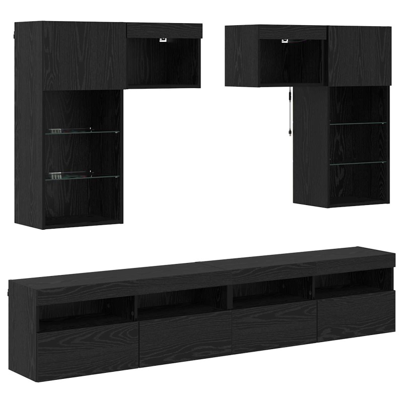 vidaXL Μονάδες Τοίχου Τηλεόρασης 6 τμχ. Artisan Oak Επεξεργασμένο Ξύλο