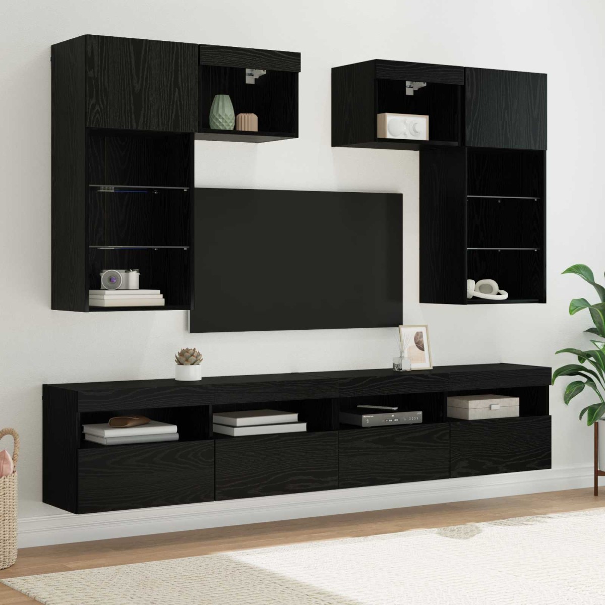 vidaXL Μονάδες Τοίχου Τηλεόρασης 6 τμχ. Artisan Oak Επεξεργασμένο Ξύλο