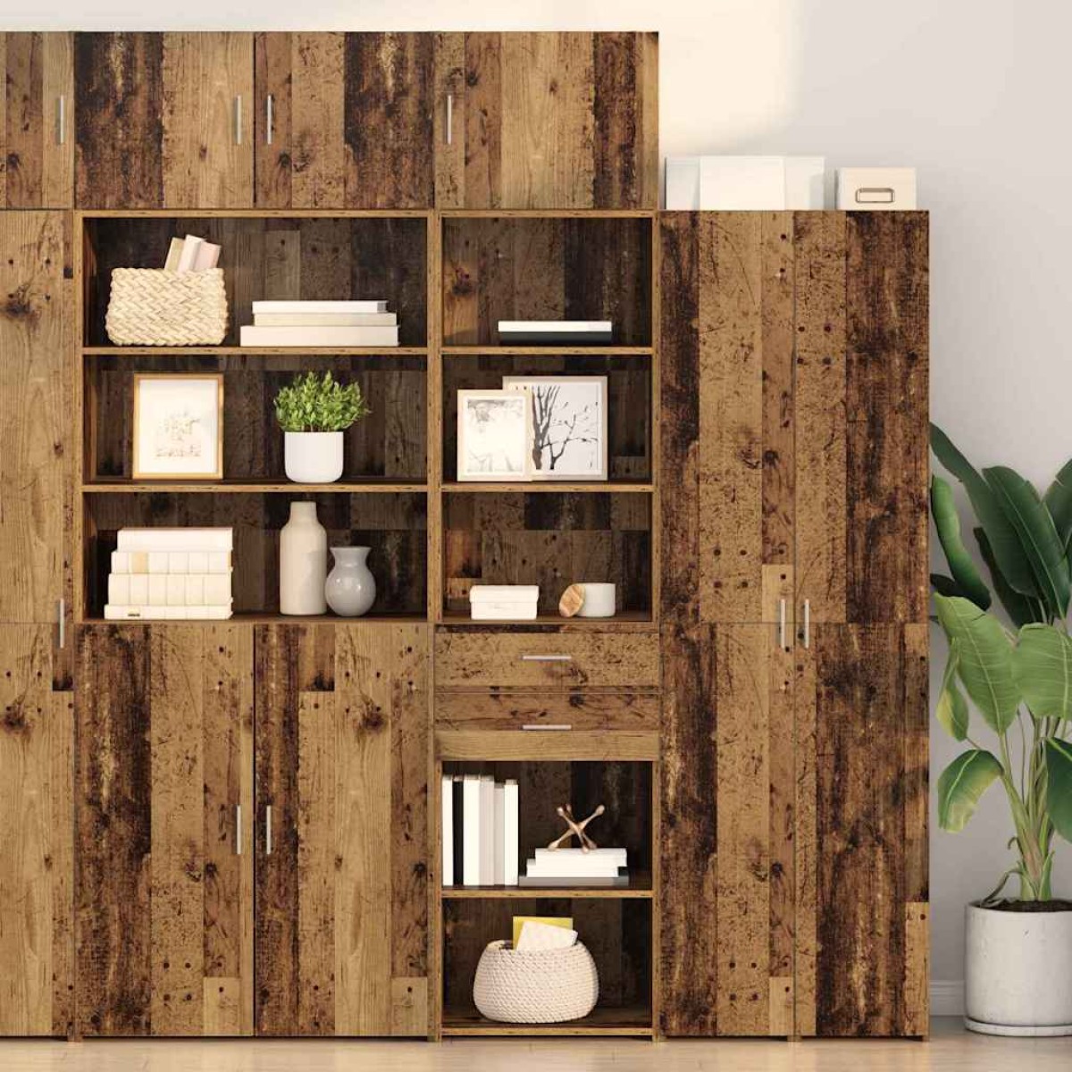 vidaXL Highboard Παλιό Ξύλο 50 x 42,5 x 225 εκ Επεξεργασμένο Ξύλο