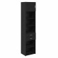 vidaXL Highboard Μαύρη Οξυά 50 x 42,5 x 225 εκ Επεξεργασμένο Ξύλο