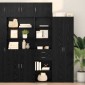 vidaXL Highboard Μαύρη Οξυά 50 x 42,5 x 225 εκ Επεξεργασμένο Ξύλο