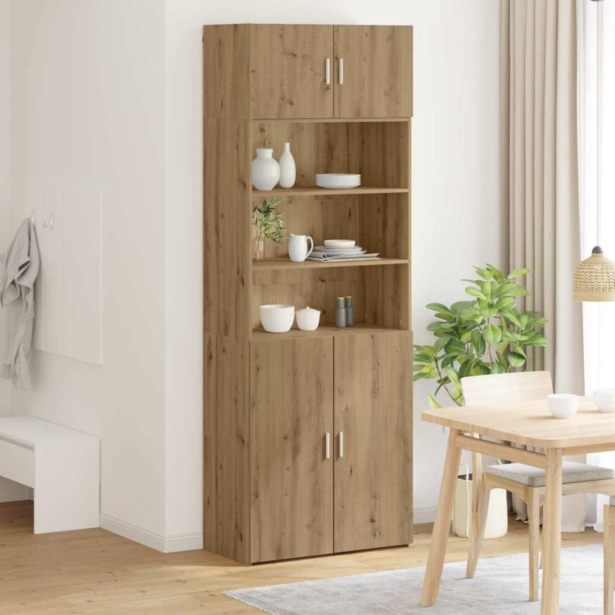 vidaXL Ντουλάπι αποθήκευσης Artisan Oak 80 x 42,5 x 225 εκ