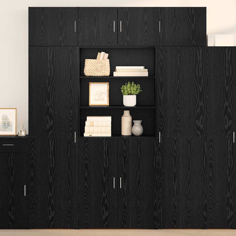 vidaXL Ντουλάπι αποθήκευσης Μαύρη Οξυά 80 x 42,5 x 225 εκ
