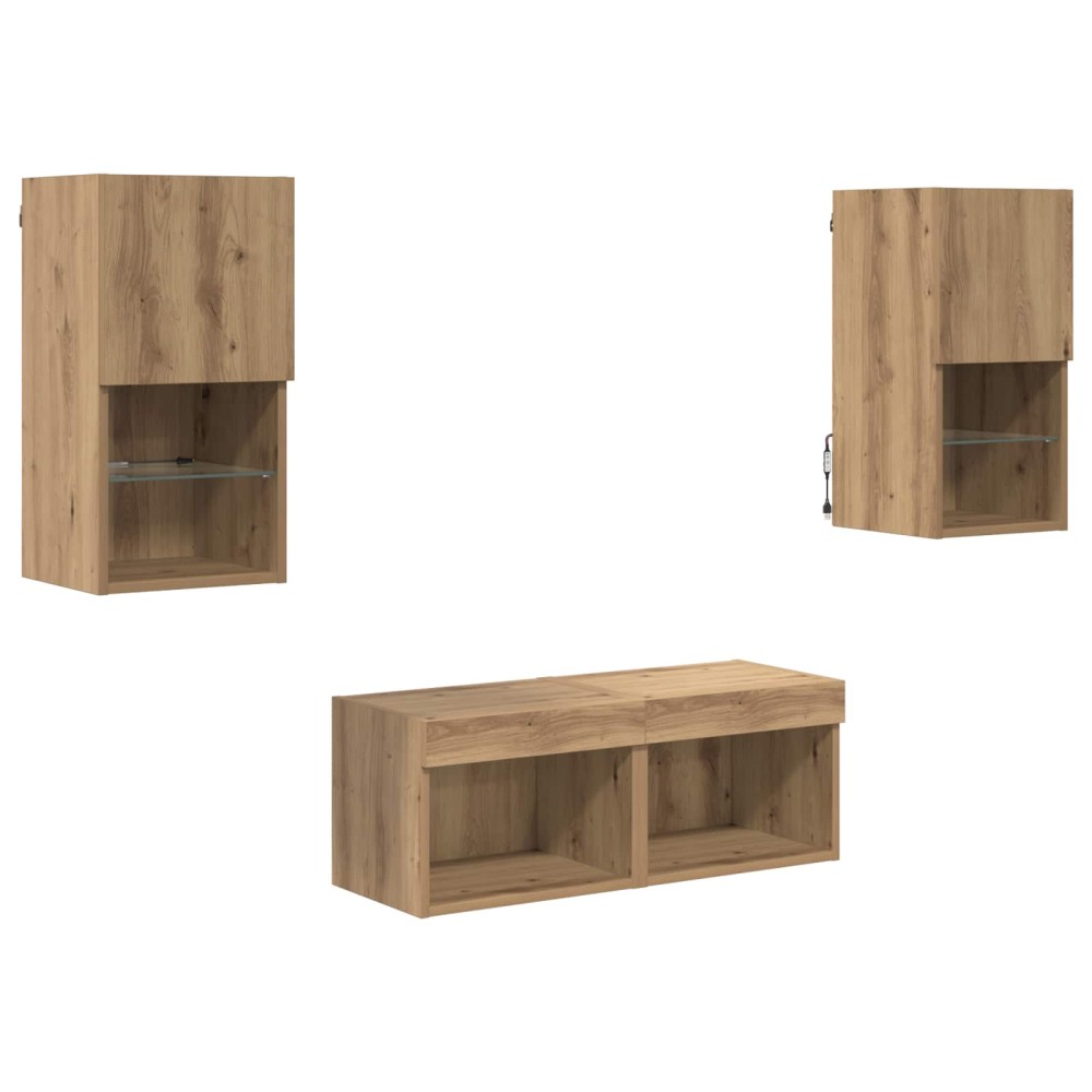 vidaXL Βάσεις τηλεόρασης 4 τμχ. Artisan Oak Επεξεργασμένο Ξύλο