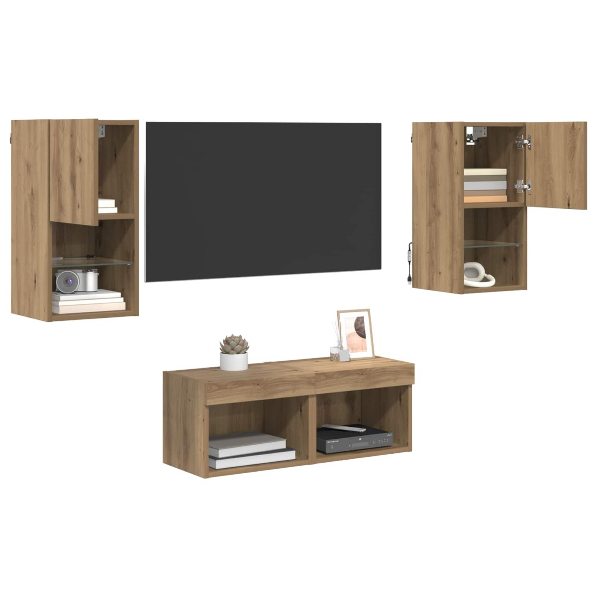 vidaXL Βάσεις τηλεόρασης 4 τμχ. Artisan Oak Επεξεργασμένο Ξύλο
