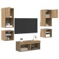 vidaXL Μονάδες Τοίχου Τηλεόρασης 8 τμχ. Artisan Oak Επεξεργασμένο Ξύλο
