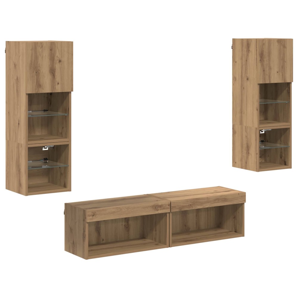 vidaXL Μονάδα Τοίχου Τηλεόρασης 6 τμχ. Artisan Oak Επεξεργασμένο Ξύλο
