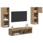 vidaXL Μονάδα Τοίχου Τηλεόρασης 6 τμχ. Artisan Oak Επεξεργασμένο Ξύλο