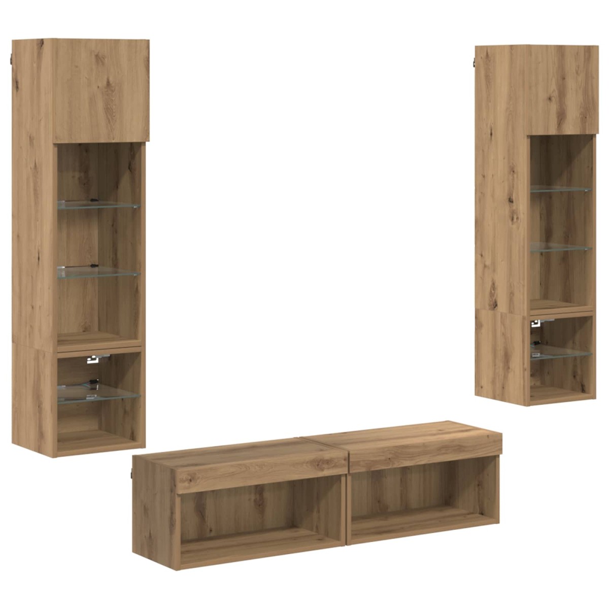 vidaXL Μονάδα Τοίχου Τηλεόρασης 6 τμχ. Artisan Oak Επεξεργασμένο Ξύλο