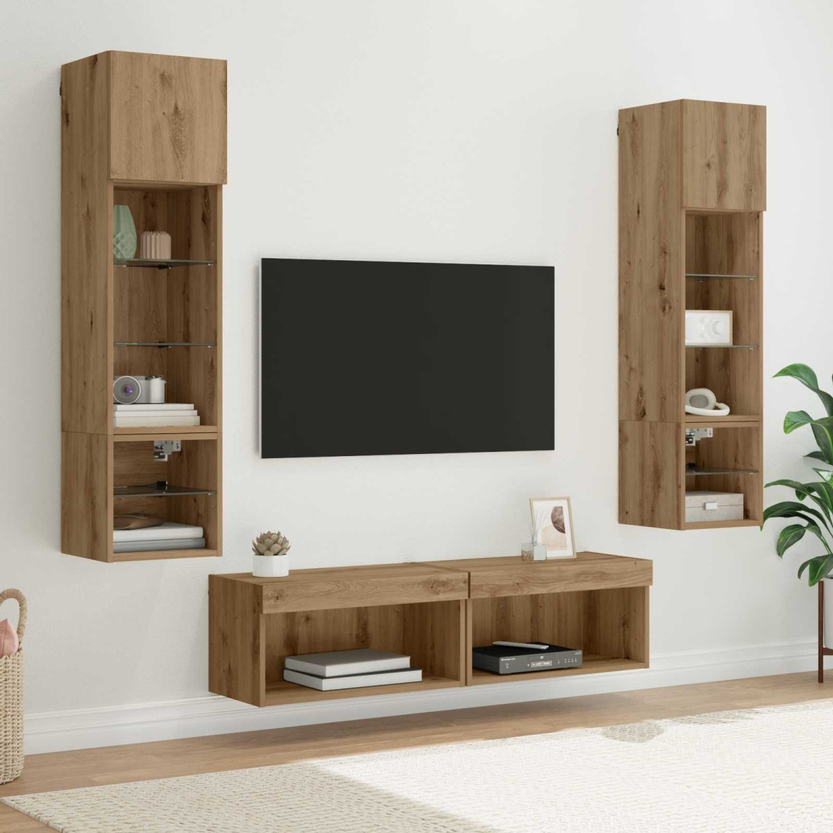 vidaXL Μονάδα Τοίχου Τηλεόρασης 6 τμχ. Artisan Oak Επεξεργασμένο Ξύλο